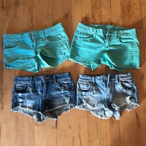 Size 0 shorts (4pack) almost brand new